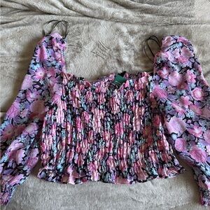 H&M Floral Smocked Top (NWT)